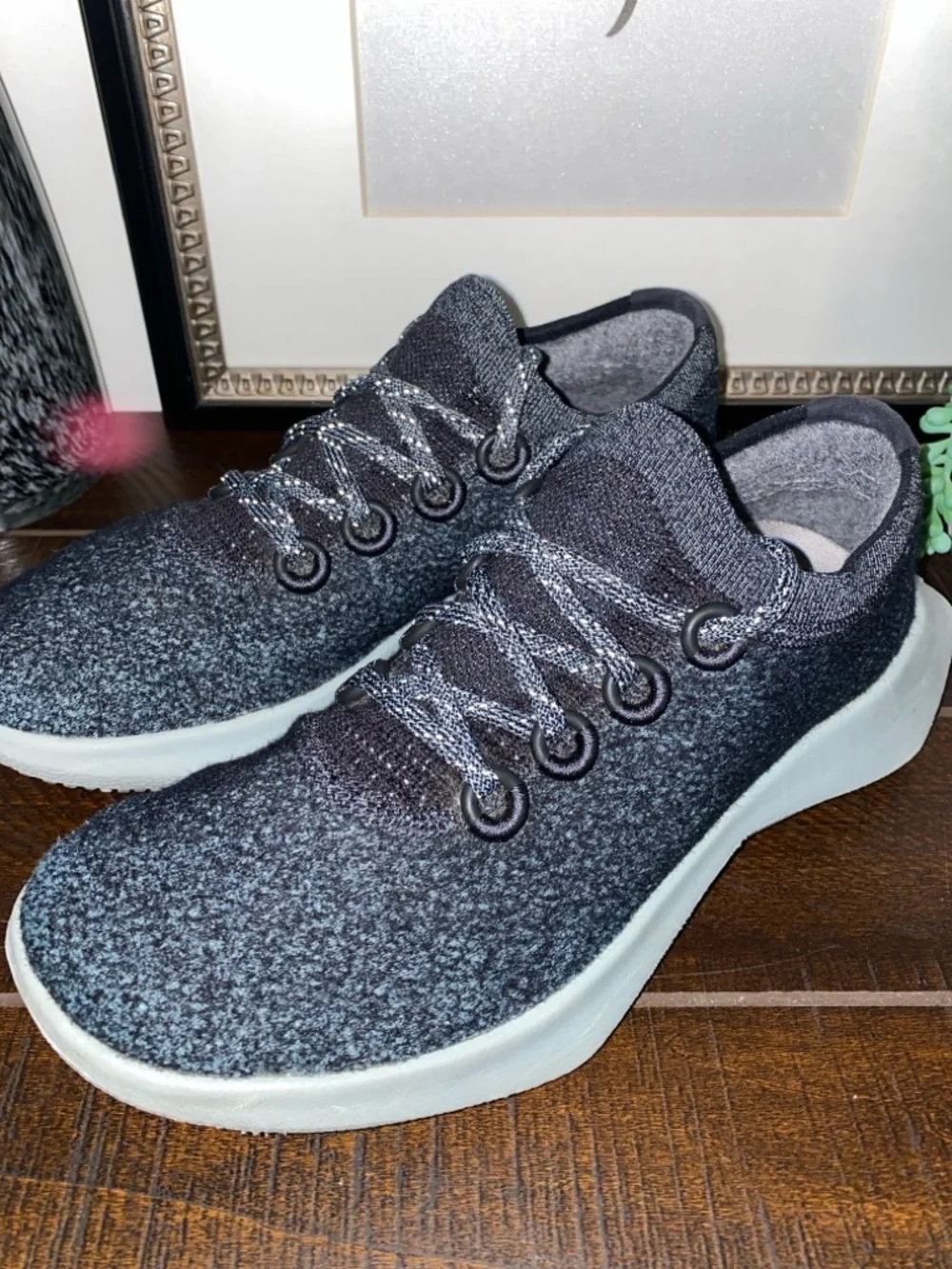 Allbirds Women's Wool Dasher 2 Mizzle Dark Gray Knit Lace-Up Sneakers Size 9